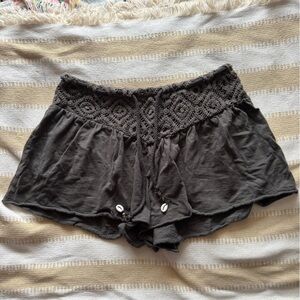Aerie Charcoal Lace High Waist Shorts